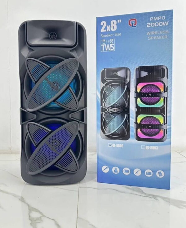 2+8 INCH TROLLEY KARAOKE SPEAKER WITH MIC