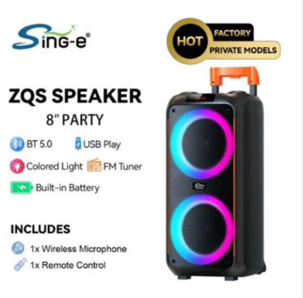 2+8INCH TROLLEY KARAOKE SPEAKER WITH MIC
