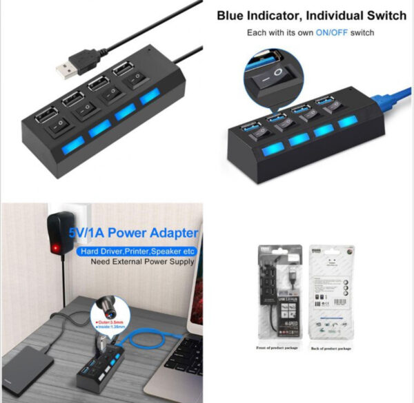 USB HUB 1 TO 4 USB