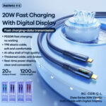 ELASTIC DATA CABLE 20W WITH DIGITAL DISPLAY TYPE-C TO TYPE-C